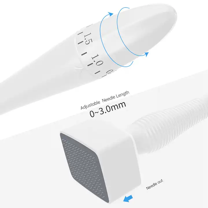 Verstellbarer Mikronadel-Derma-Stempelstift für das Wachstum von Körperhaaren und Bart