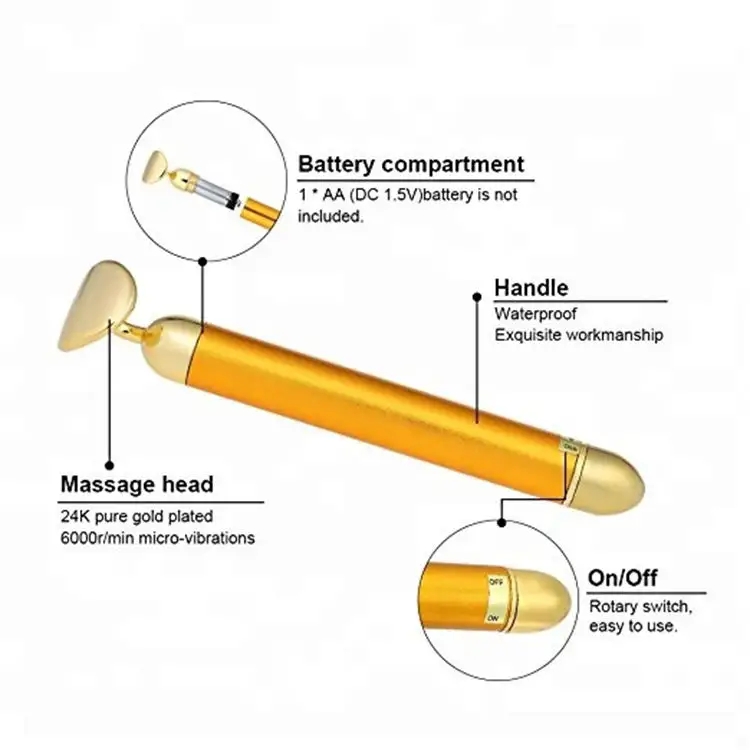 Hautpflege-Tool Beauty Bar 24k Gesichtsmassagegerät Jade Roller