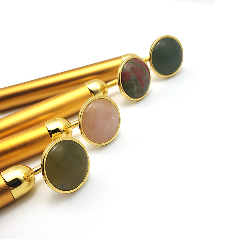 24k elektrischer Vibrations-Gesichtsmassagegerät Jade Beauty Bar Roller 