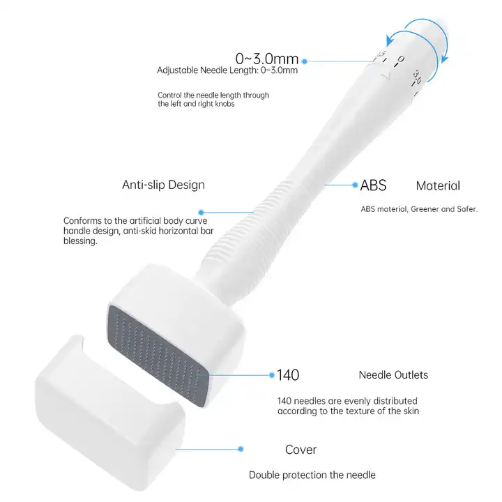 Verstellbarer Mikronadel-Derma-Stempelstift für das Wachstum von Körperhaaren und Bart