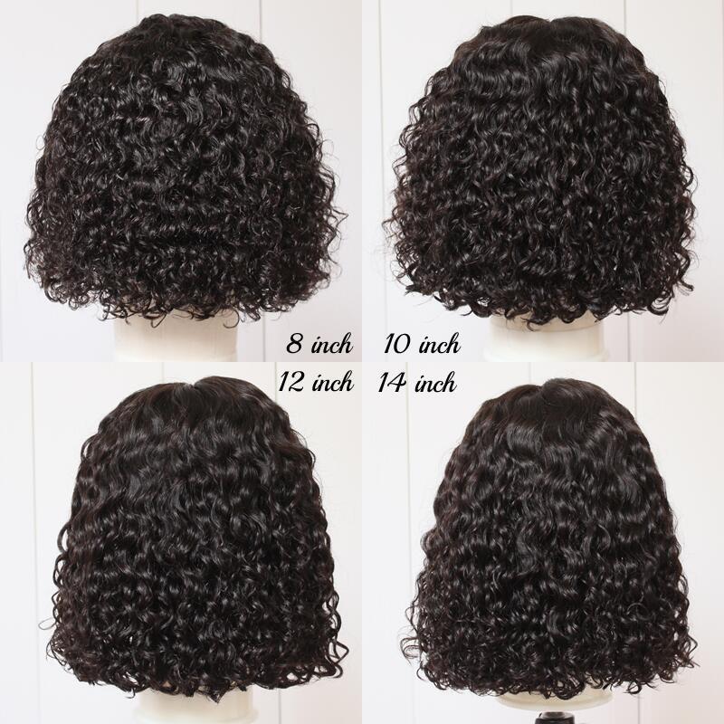 4*4 Kinky Curly Bob 9A 180 Density Lace Echthaar