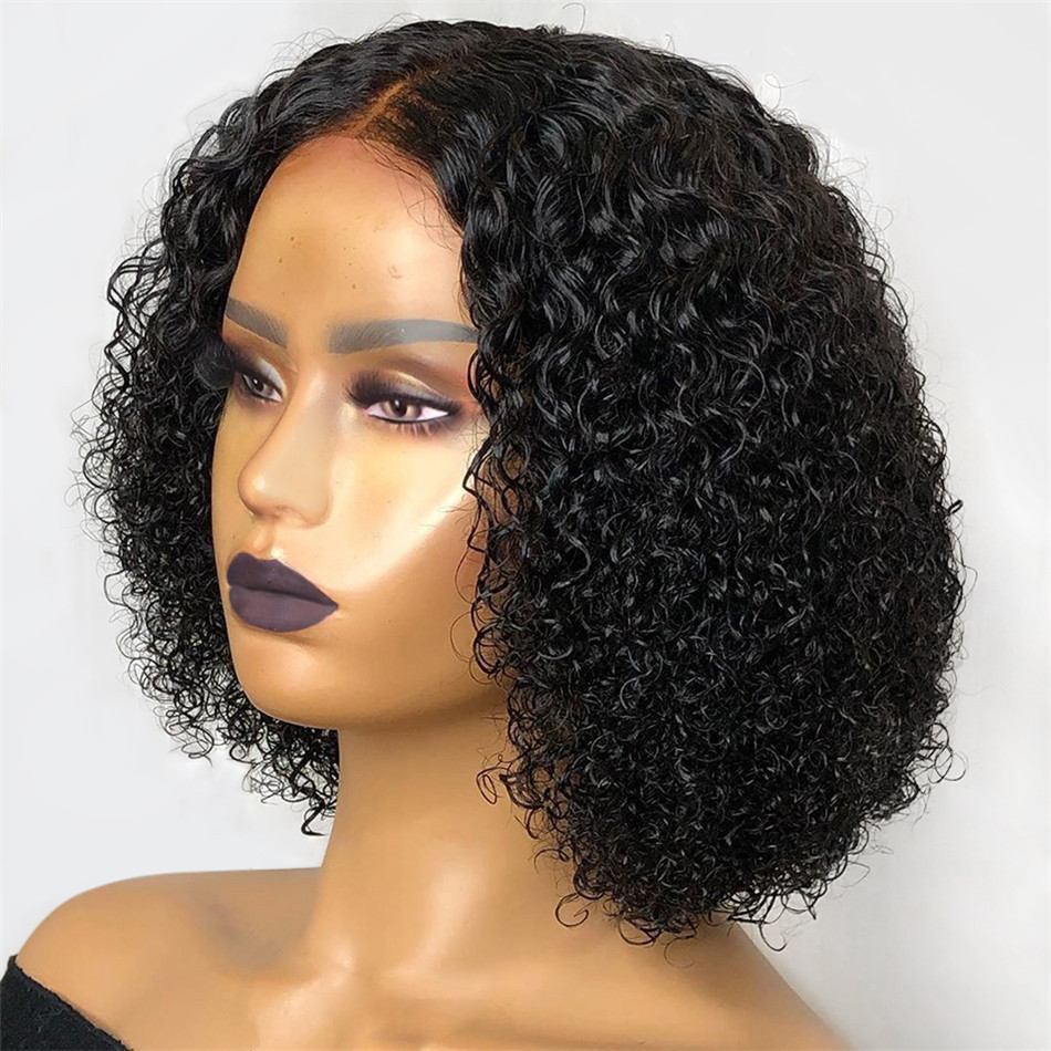 4*4 Kinky Curly Bob 9A 180 Density Lace Echthaar