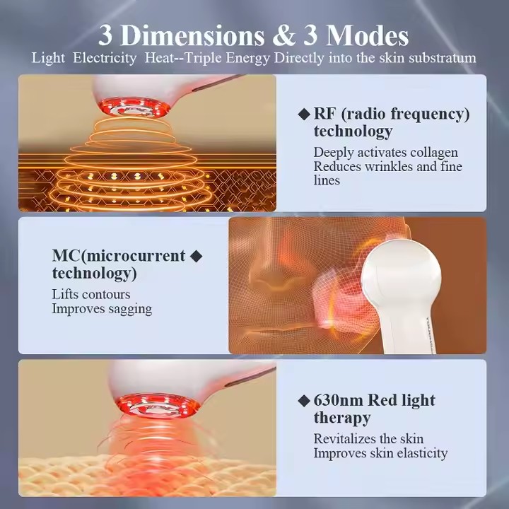 RF-Mikrostrom-LED-Rotlichttherapie-Gesichtsschönheitsgerät 