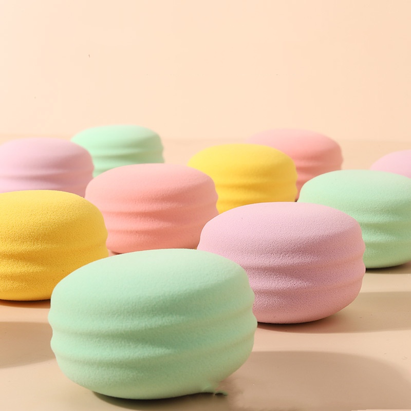 Großhandel runder Puderquasten-Macaron-Mini-Beauty-Eier