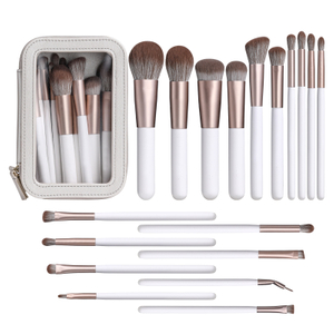 18-teiliges Lidschatten-Make-up-Pinsel-Set mit PU-Box mit Reißverschluss