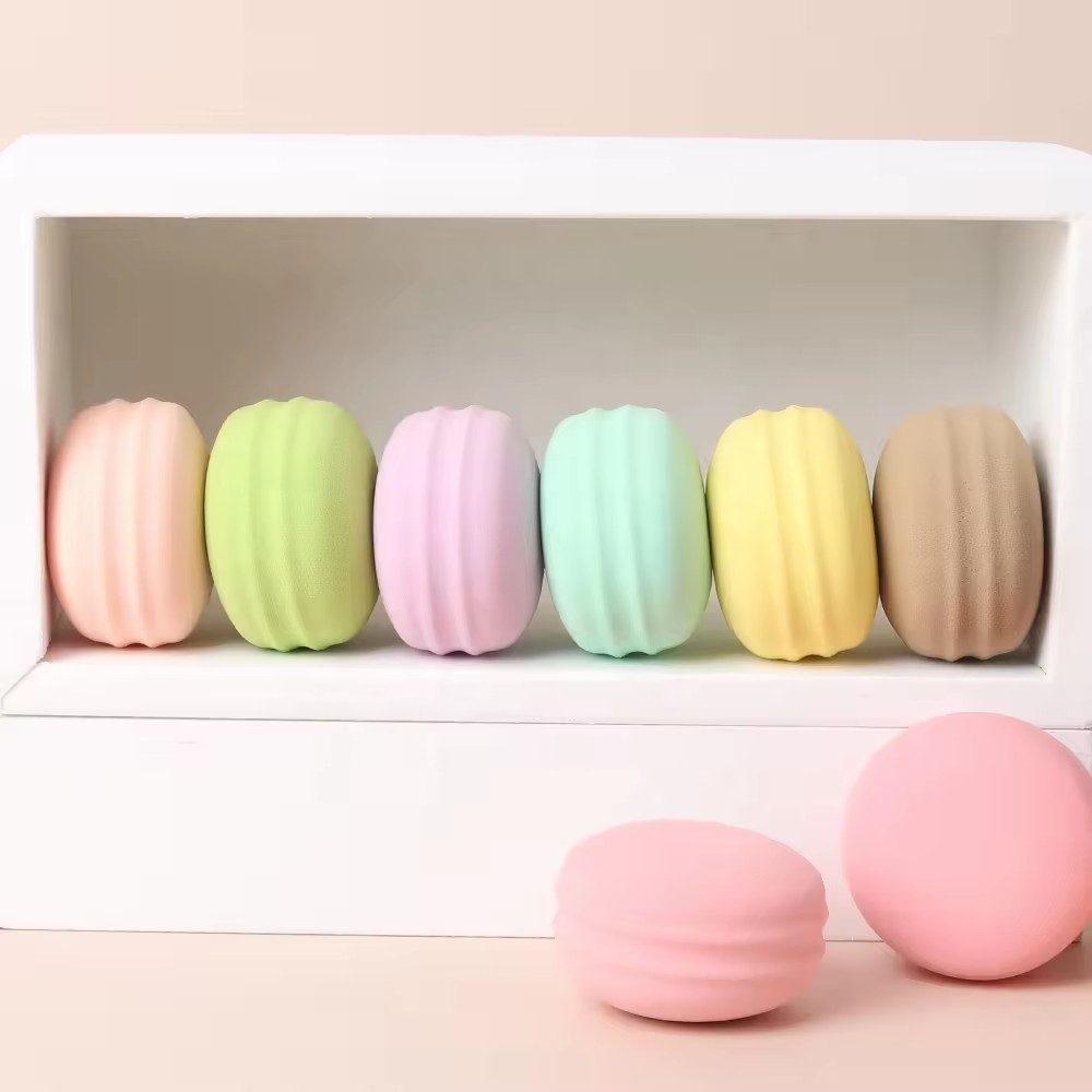 Großhandel runder Puderquasten-Macaron-Mini-Beauty-Eier